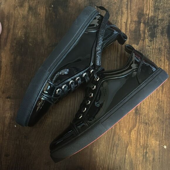 Fiesso Black Patent Lace up Low Cut Leather Sneaker FI2415-2  Fiesso Black Patent Lace up Low Cut Leather Sneaker FI2415-2 Size 9.5
